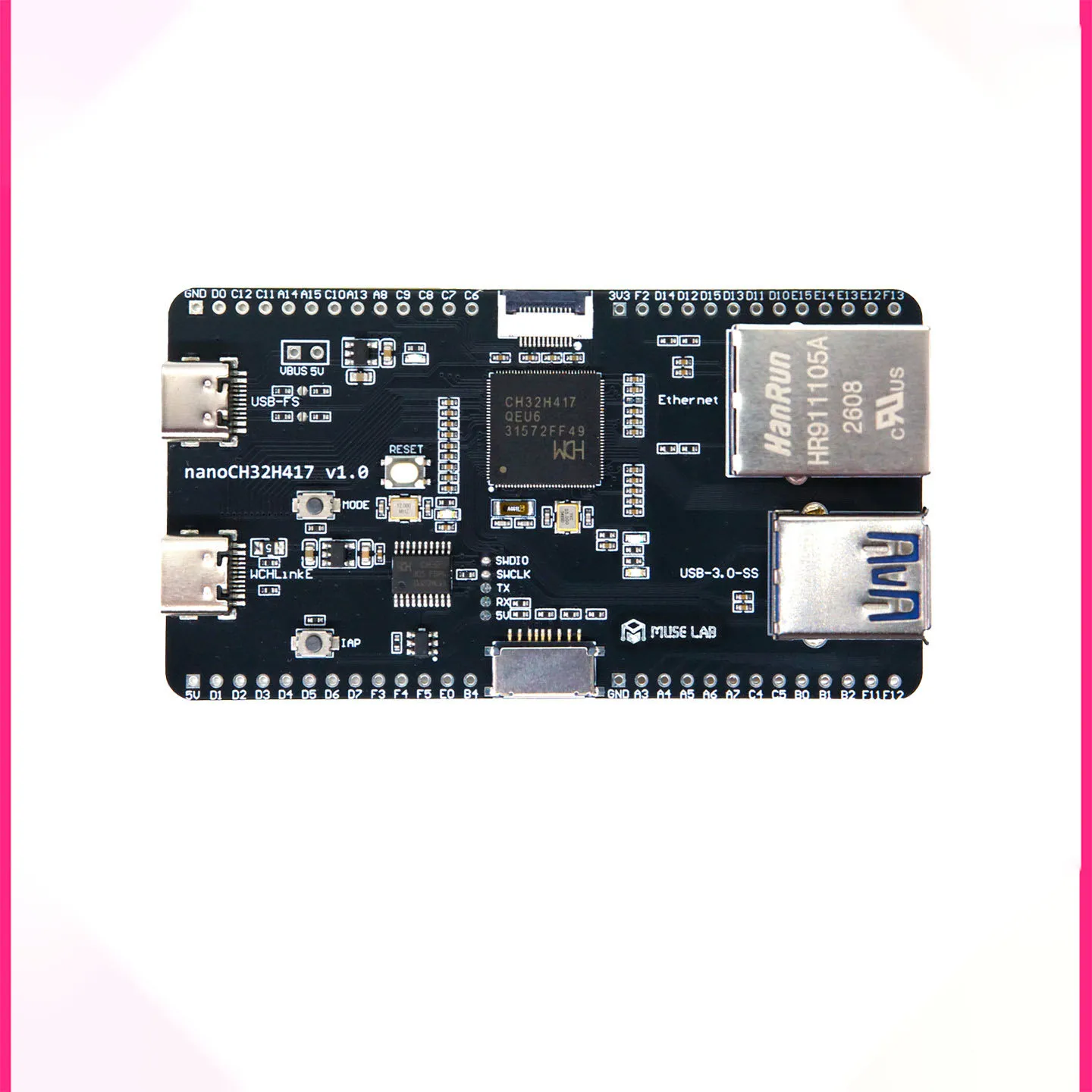 ch32h417開発ボード、最小システムコアボード、risc-vオープンソース、usb-30、超高速5gbps