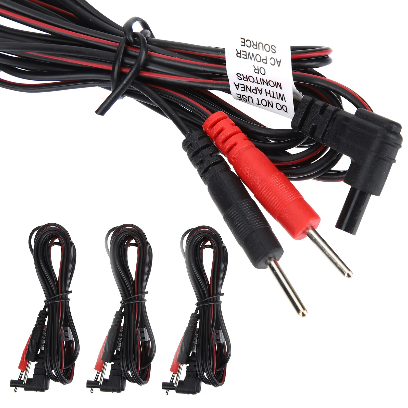4Pcs Electrode Lead Wire High Grade PVC Copper Replacement Cable for Therapy Machine 2Mm Pin Connector Massage Device Wires