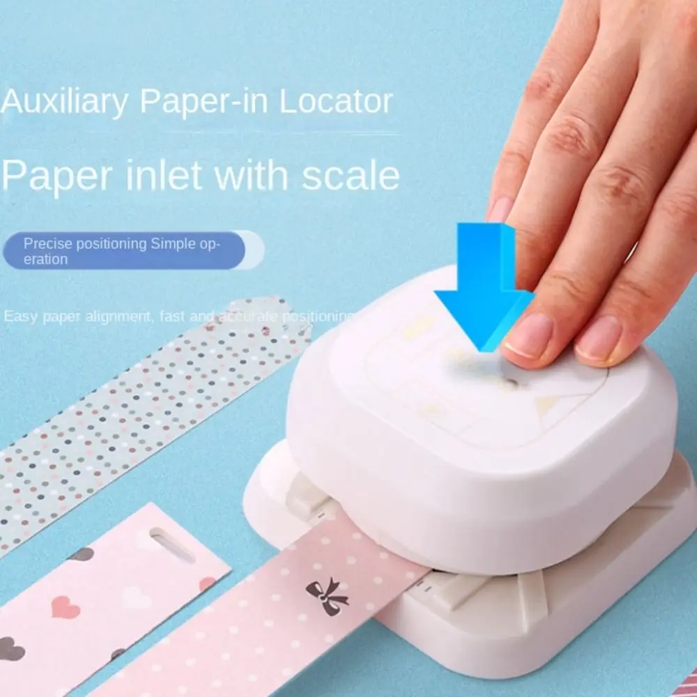 Mini DIY Crafts 4 in1 Hole Punch Binding Punching Embossing Tool Manual 4 in1 DIY Paper Puncher Notebook