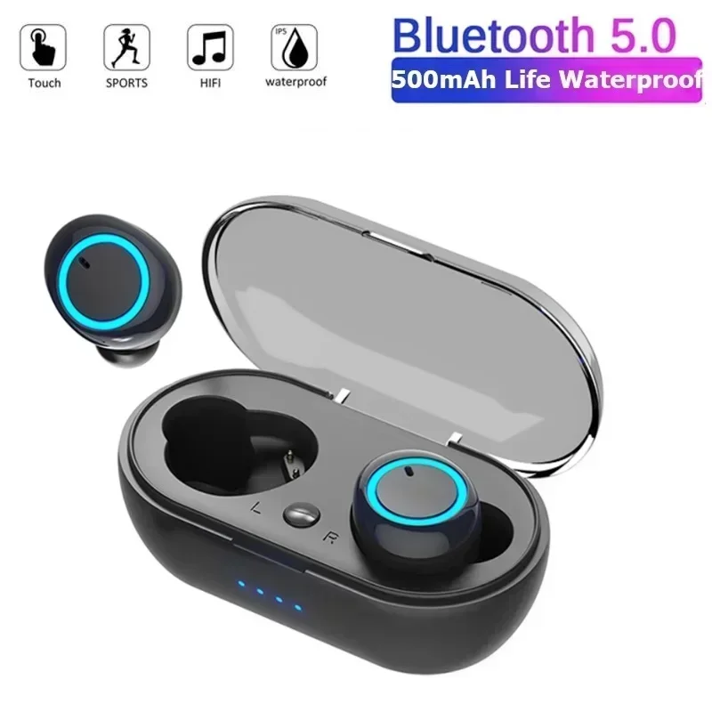 

Y50 Bluetooth Wireless Headphone Stereo Sport TWS Bluetooth Earphone 5.0 Wireless Headset IPX7 Waterproof Earbuds True Earphones