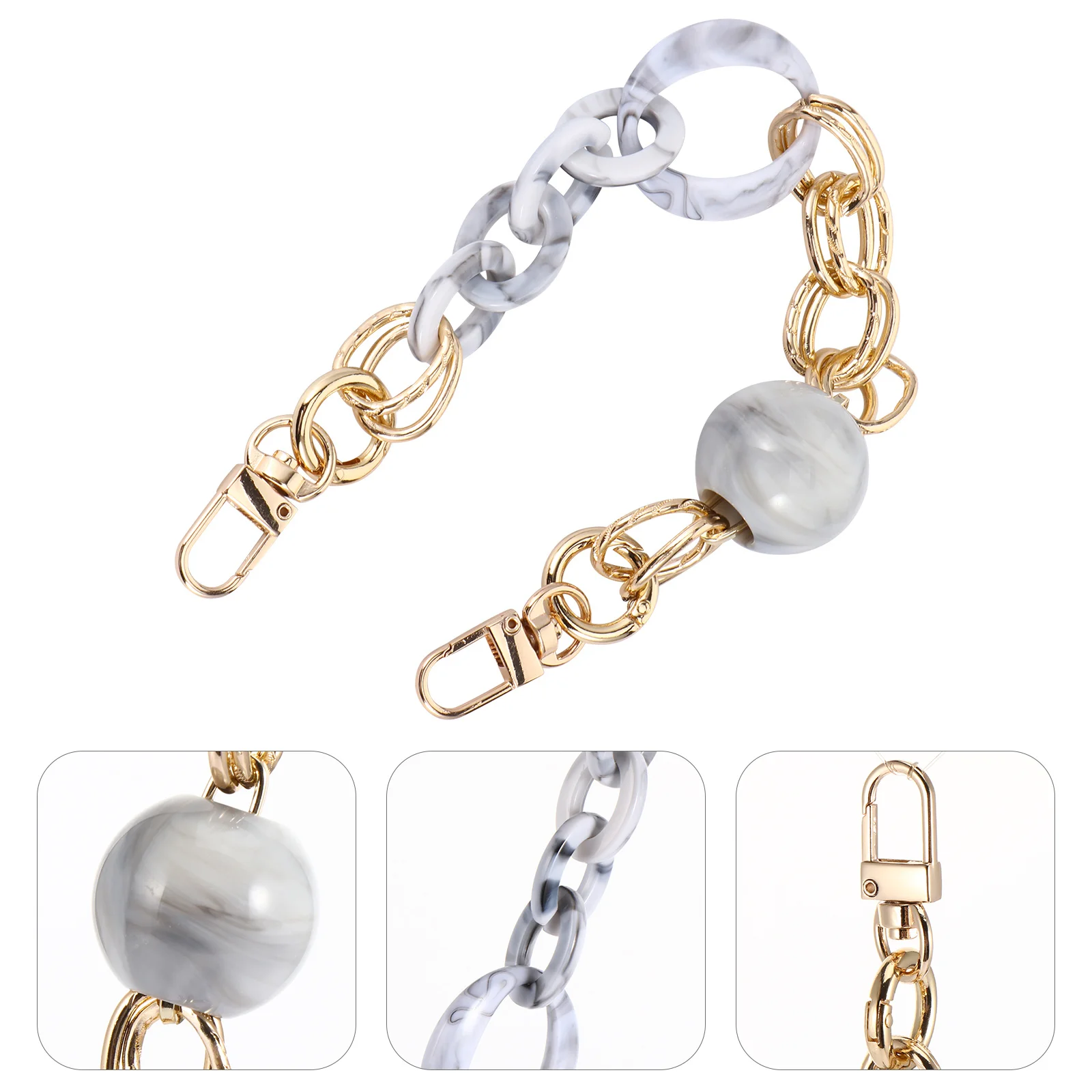 1Pcs Retro Acrylic Resin Bag Chain Replacement Decorative Purse Strap Handbag Accessory Durable Portable Acrylic Bag Chain