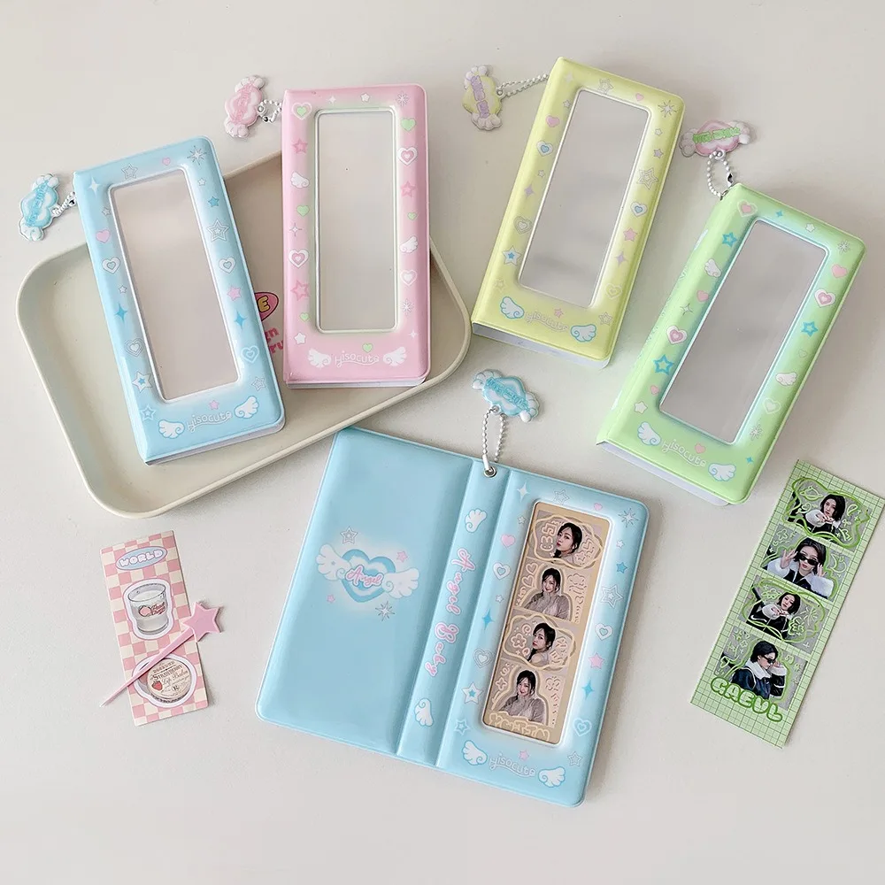 Love Heart Korean Photocard Holder PVC Card Cover Keychain Pendant Idol Card Display Protector Picture Idol Photo Card