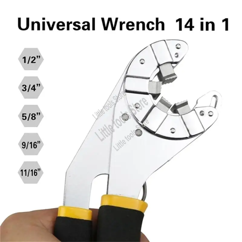 

1 PCS 8In Adjustable Spanner Wrench Universal Hexagon Wrench With Multifunctional Wrench Hand Tools-AC17