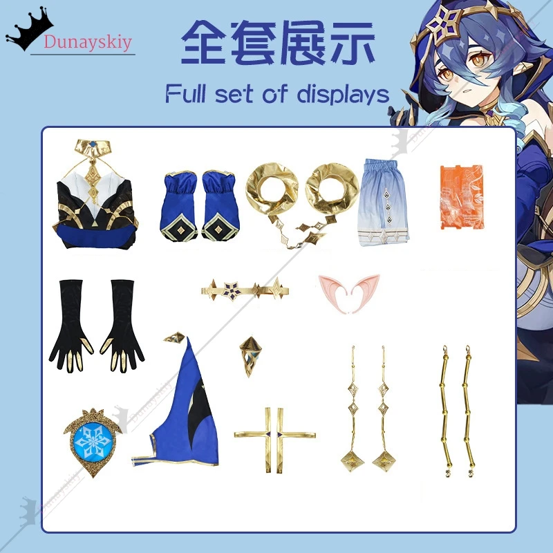 Layla Sumeru Косплей Костюм XS-3XL Женские платья Полный комплект Головные уборы Платье Чулки Парик Парик Аниме Ролевой костюм Layla