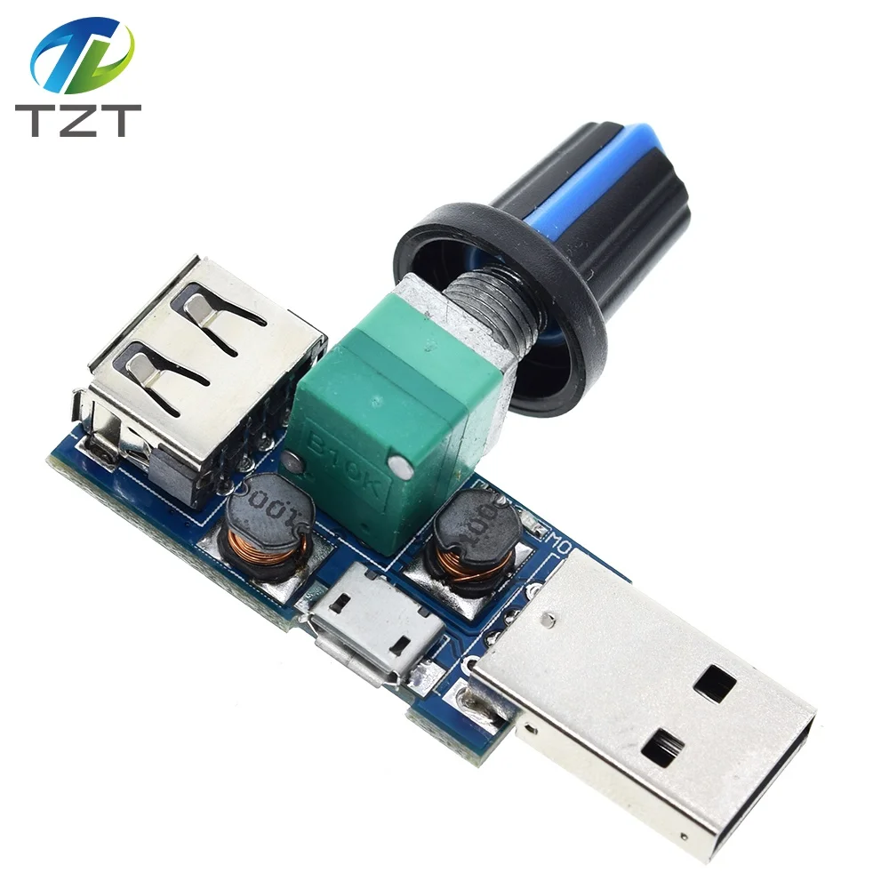 5V to 12V USB Fan Stepless Speed Controller Fan Governor Adjustable Potentiometer with Male Female USB Type-A Adapter image 3
