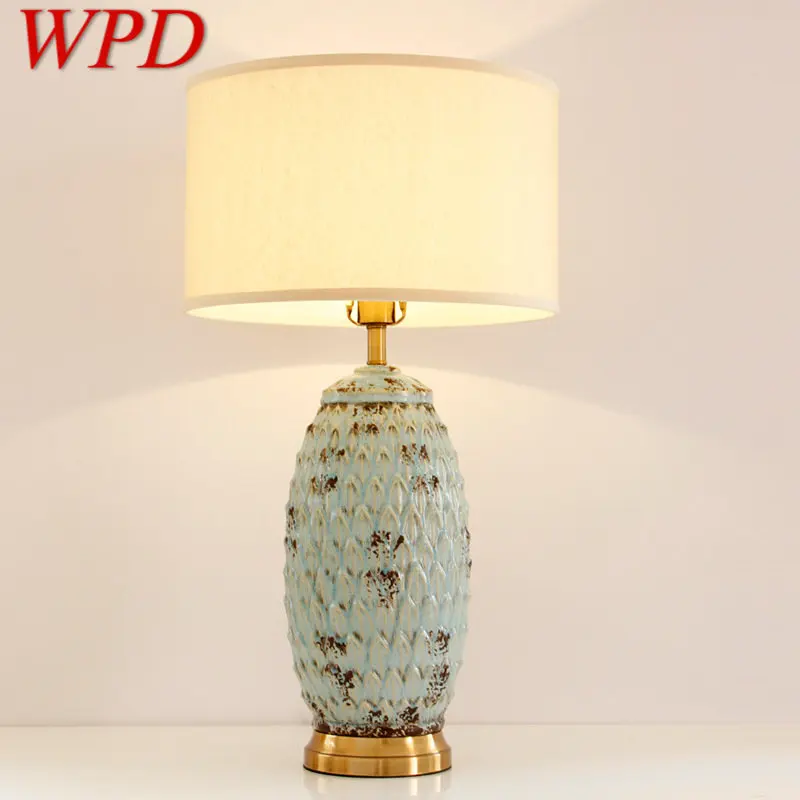 

WPD Modern Ceramic Table Light LED Creative Fashionable Bedside Desk Lamp for Home Living Room Bedroom Hotel Decor