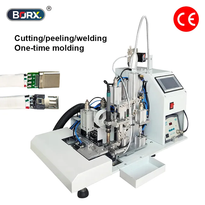 BORX Semi-Automatic USB Plug Electric Wire Desktop Stripping Soldering Machine For Circuit Board Cable Terminals Tinning Welding