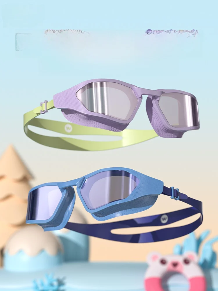 watertime-kids-swimming-goggles-unisex-high-definition-anti-fog-large-frame-swimming-glasses-protective-goggles-cap-set