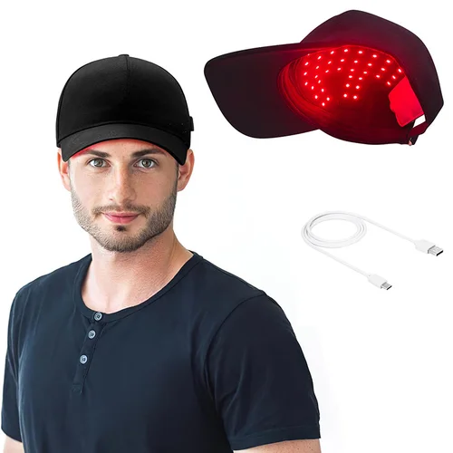 Terapia de luz roja para el crecimiento del cabello, dispositivo de terapia de luz roja y infrarroja para el tratamiento de la caída del cabello con carga USB, antipelo