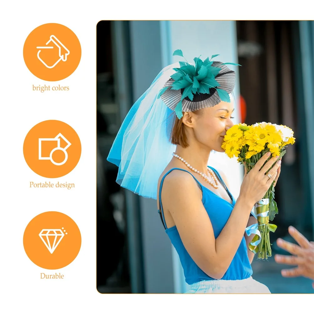 

Fascinator Hats Women Exquisite Mesh Plumage Wedding Tops Hat Headband Veil Tea Party Hats for Women Tops Hat Headband
