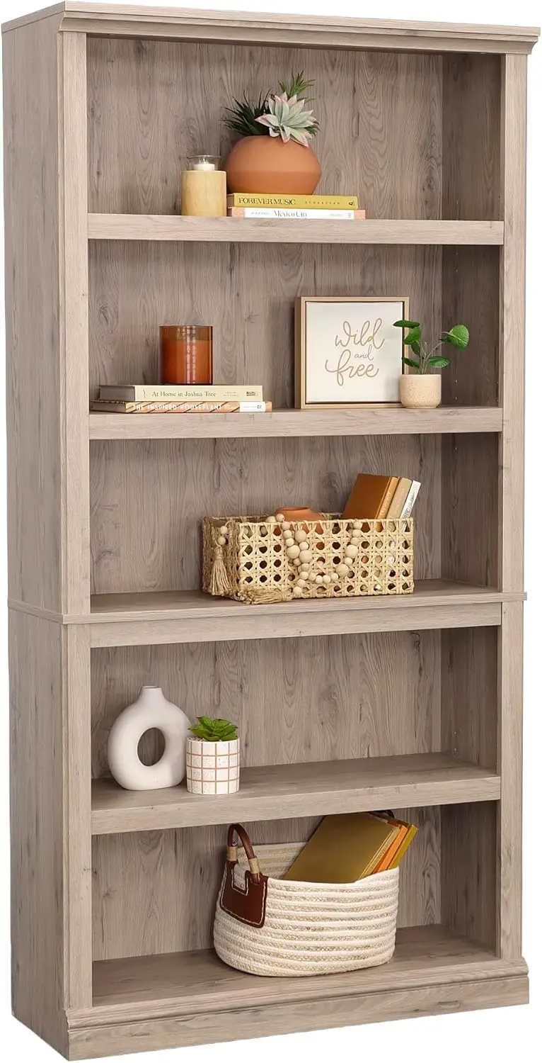 Miscellaneous Storage 5-Shelf Display Bookcase, Laurel Oak Finish