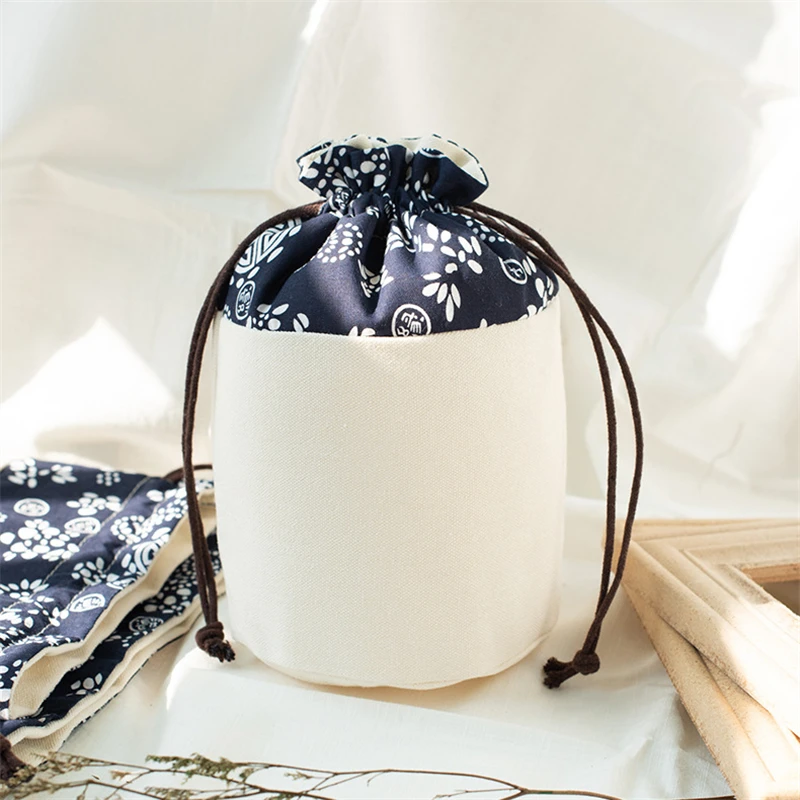 1PC Blue White Porcelain Retro Drawstring Bag Ethnic Style Small Debris Sorting Storage Cloth Pouch Gift DIY Candy Packaging Bag