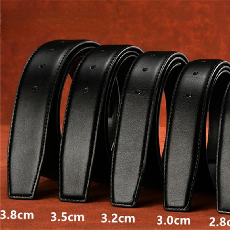 New Belt Body Strap No with Buckle Businese Genuine Leather Belt for Automatic Pin Buckle 2.4cm 2.8cm 3.0cm 3.2cm 3.5cm 3.8cm