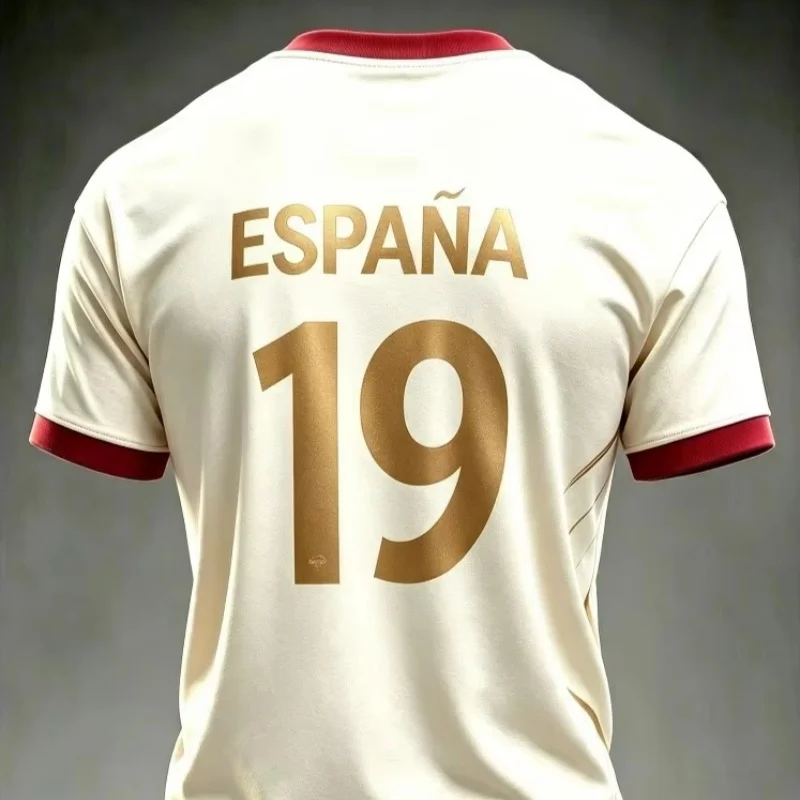 2026 Spanish Style Golden Trophy City Sketch Foil Print T Shirt Oversized Soft Casual Streetwear Tee Top Family Matching