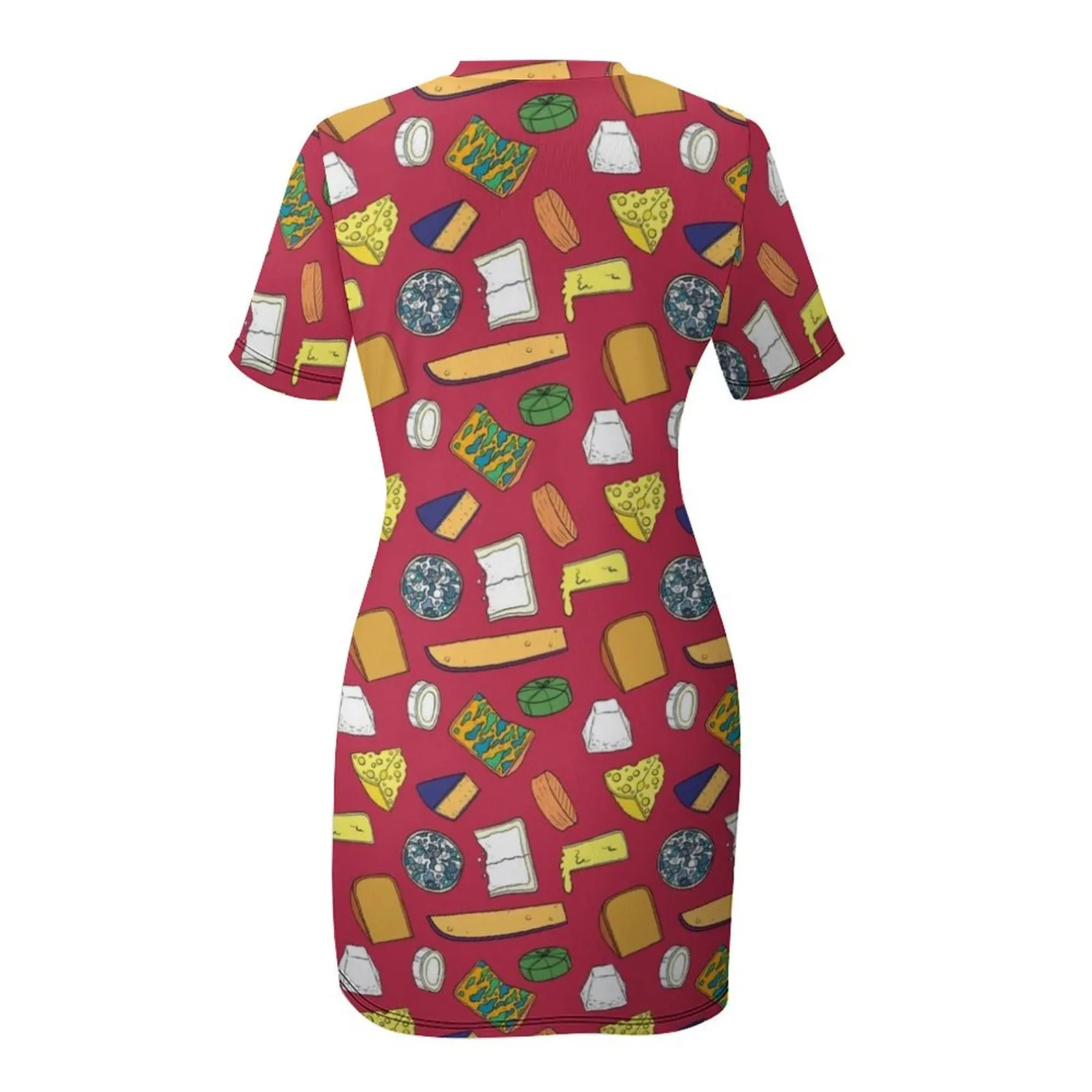 치즈 집착 반팔 드레스 여성 드레스 파티 의류 드레스