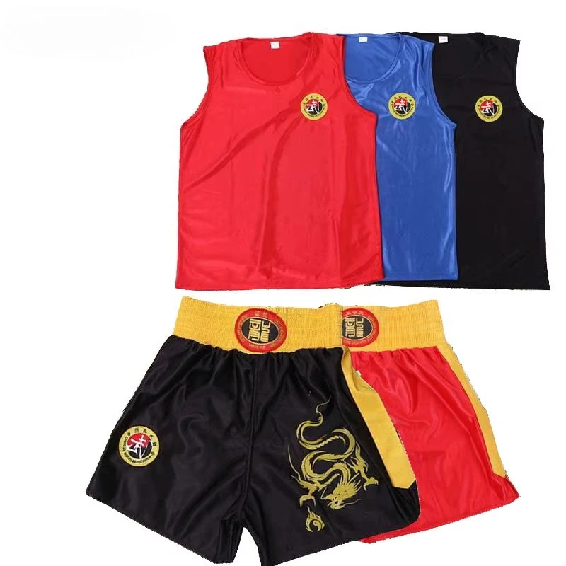 

Kids Boxing Clothing Set Sleeveless Boys Girls Elastic Waist Stage Performance Costume