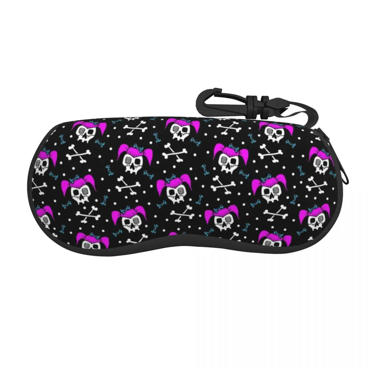 Horror Skull Print Shell Eyeglasses Protector Cases Fashion Sunglass Case Skeleton Death Glasses Bag