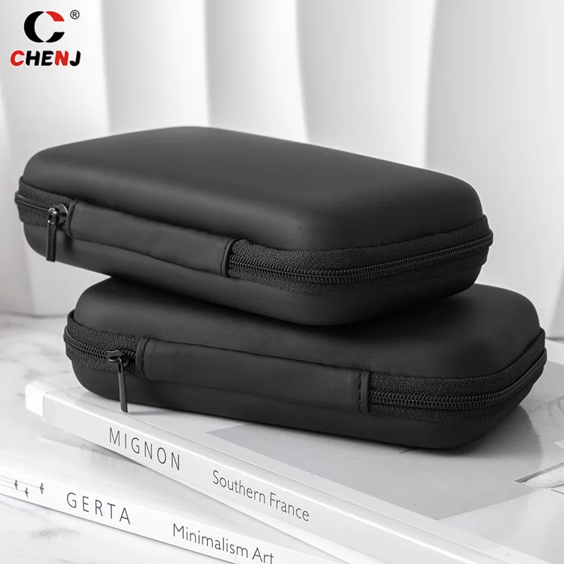 Mini bolsa de almacenamiento portátil de dispositivos digitales de carcasa dura 3C, estuche de cargador de auriculares de cuero Artificial, Cable de datos, organizador de disco U