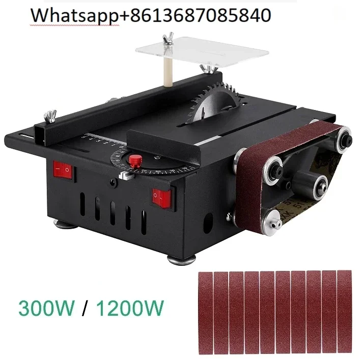 

Mini Multifunctional Table Saw Electric Cutting Machine Woodworking Model Chainsaw Desktop miniature Belt sander Grinding Tool