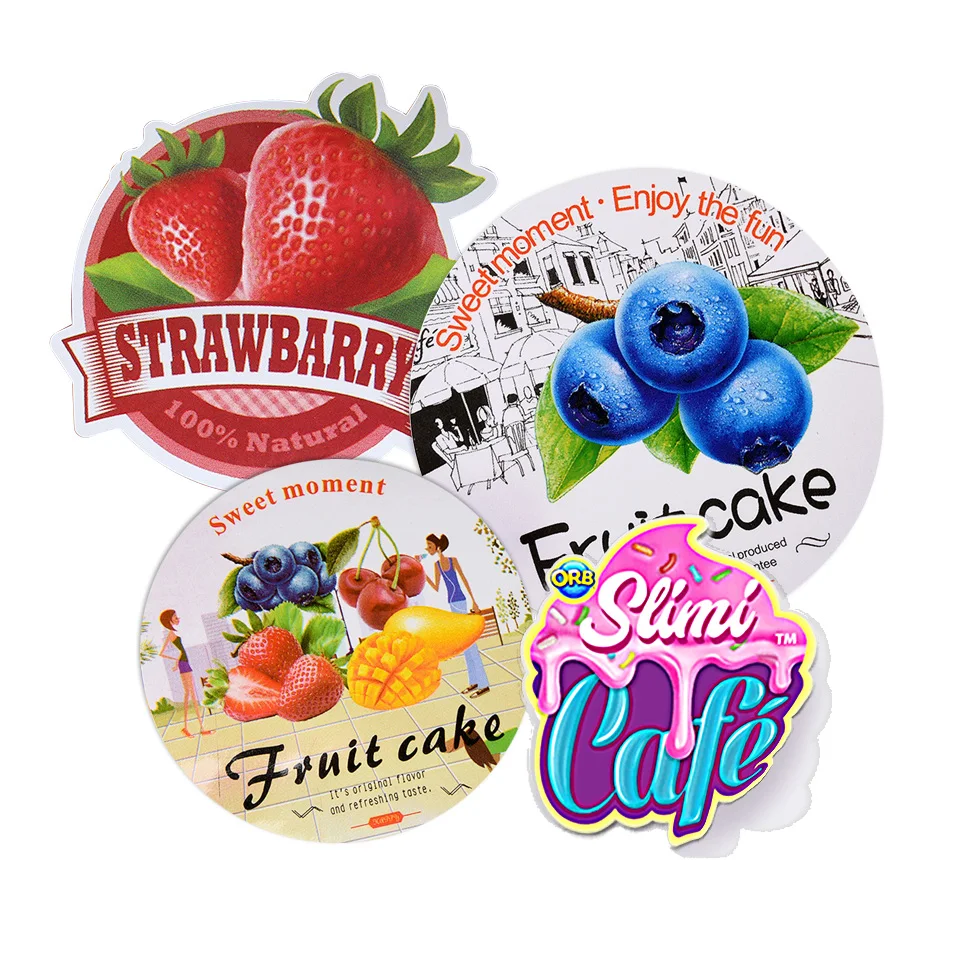 

Factory customized low MOQ PVC waterproof oil release die cutting logo print food packaging labels