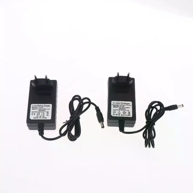 21V Lithium Battery Charger: EU Plug 1A 2A 18V Electric Drill Polisher Mower Adapter