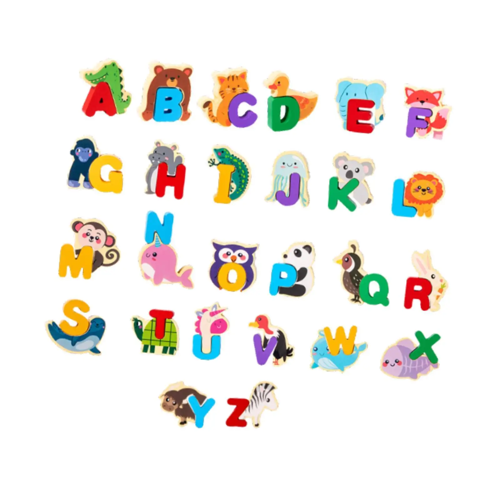 

Wooden Alphabet Puzzle Abc Chunky Puzzle Board for Children 1 2 3 Year Old