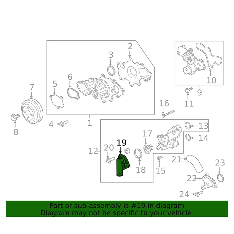 New For Ford Expedition 2016-2018 F-150 2016-2018 Thermostat Housing Water Outlet HL3Z-8A586-B HL3Z-8A586-C