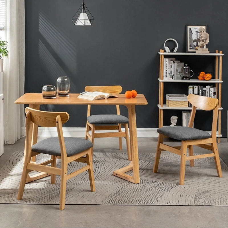 

Nordic Solid Wood Dining Chairs Modern Comfortable Kitchen Chair Sponge Soft Cushion Restaurant Seat Stylish Modern Furniture