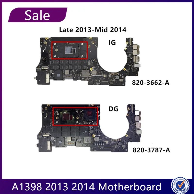 

Wholesale A1398 Laptop Motherboard For MacBook Pro Retina 15" A1398 Logic Board 2013 2014 Year 820-3662-A 820-3787-A