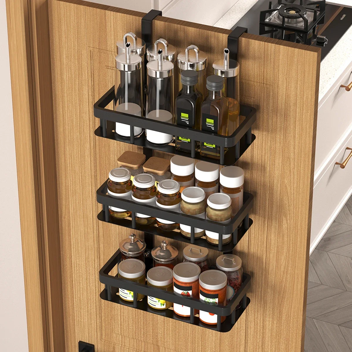 Multi-Functional Door Style Spice Storage Rack for Kitchen Tableware Room Laundry Room And Bathroom - Kitchen Storage Organizer