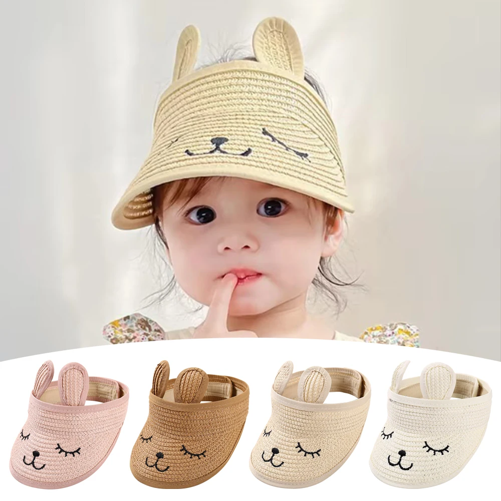 

Детские шапки с милыми медвежьими ушками, защита от ультрафиолета, защита от солнца, детская шляпа от солнца, регулируемая дышащая солнцезащитная кепка, уличная детская кепка для малышей