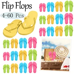 4-60 Pairs Summer Flip Flops Bulk Soft Eva Beach Sandals Non Slip Beach Flip Flops Hotel Spa Slippers Pool Shower Party Favors