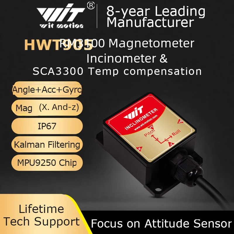 [Built-in RM3100 Magnetometer] Witmotion HWT905 Accelerometer+Angle(XY0.05°)+Digital Compass+Gyro+Inclinometer&Temp Compensation