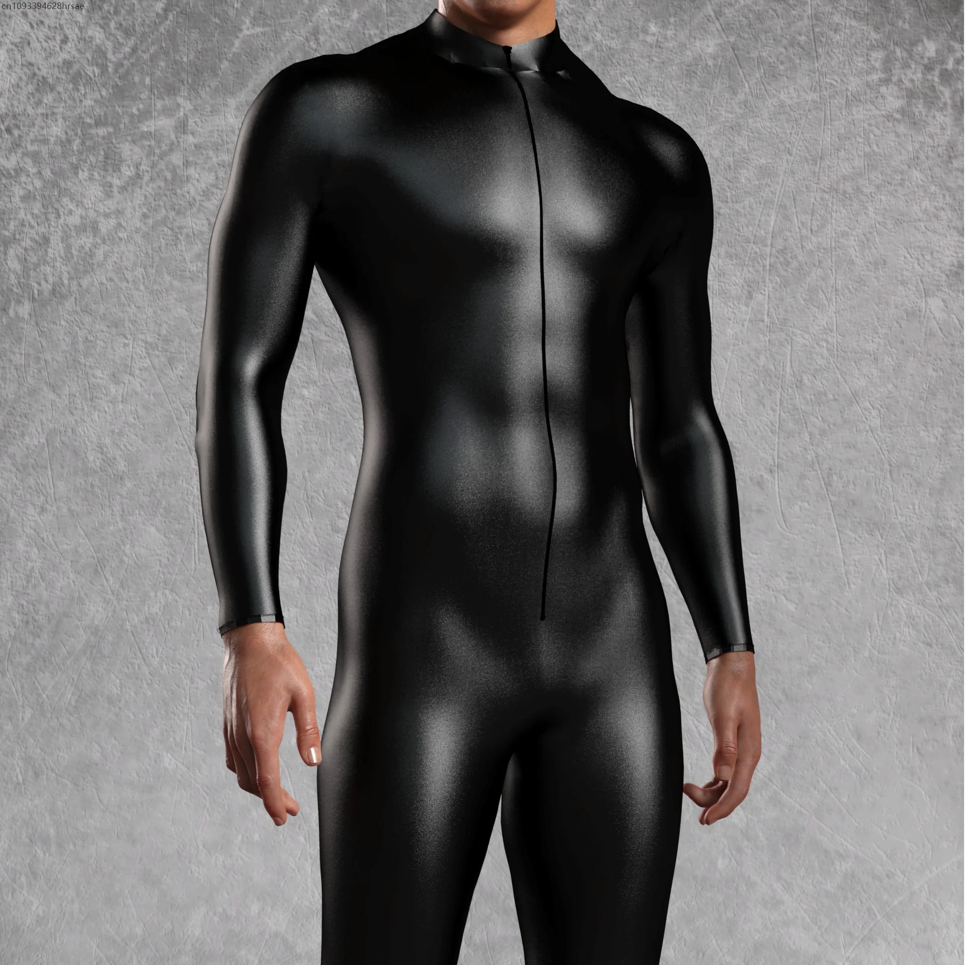 Men Cool Black Jumpsuit CyberPunk Romper Halloween Carnival Party Cosplay Steampunk Costume Party Fighter Elastic Bodysuit - Image 3