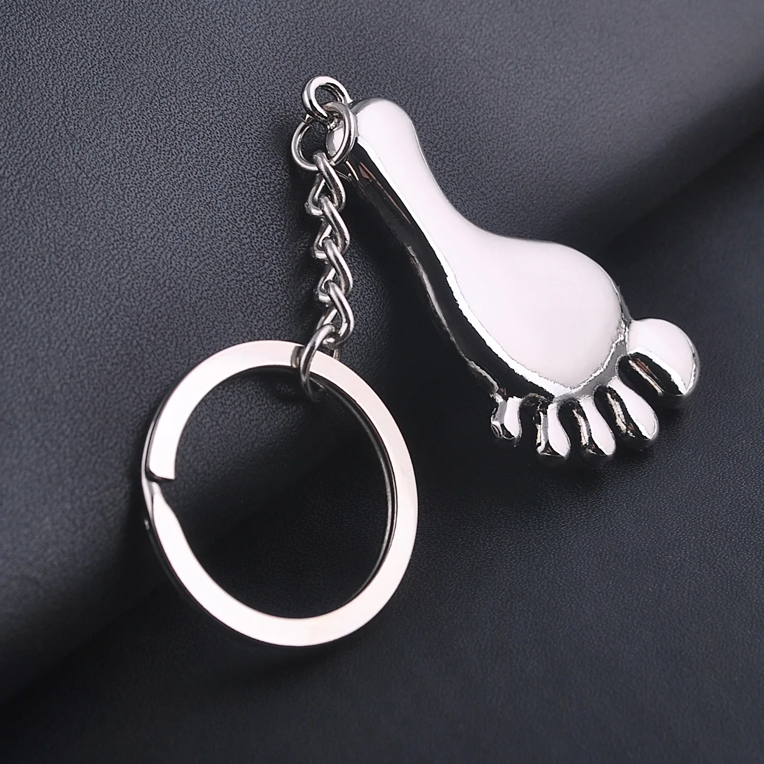 Foot Shape Key Chain Bag Decoration Key Ring Baby Foot Keyring