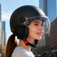 Casco de Seguridad para Bicicleta NUEVO, para Hombres, Mujeres, Adultos y Niños, Diseño de Dibujos Animados, para Bicicleta Eléctrica y Motocicleta, Medio Casco con Gafas