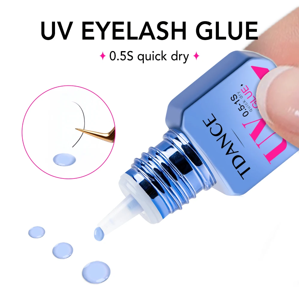 TDANCE UV-Klebezubehör, 0,5 S-1 S, schnell trocknend, transparent, schwarz, lila, blau, UV-Klebstoff, Make-up-Werkzeug, stärkster, schnellster Kleber – Detail 6