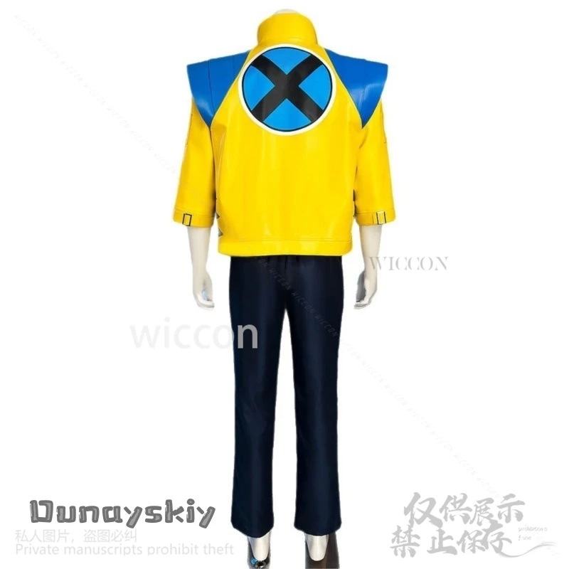Juego Rivals Cosplay Lobo Anime disfraz Y2K Punk moda abrigo amarillo chaqueta cuero Halloween carnaval traje peluca Logann personalizado