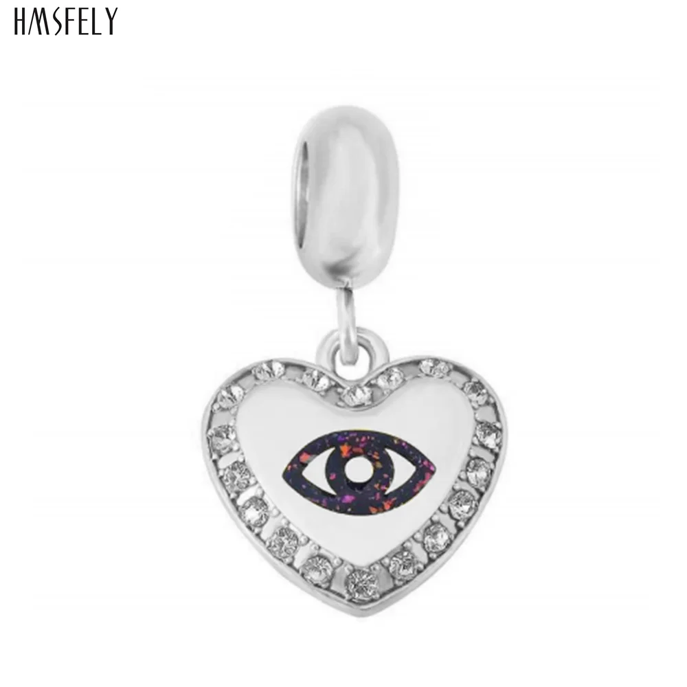 HMSFELY-Horus EYE Pingente de Aço Coração para DIY Pulseira, Colar, Jóias Fazendo Acessórios, Mulheres Pulseiras Peças