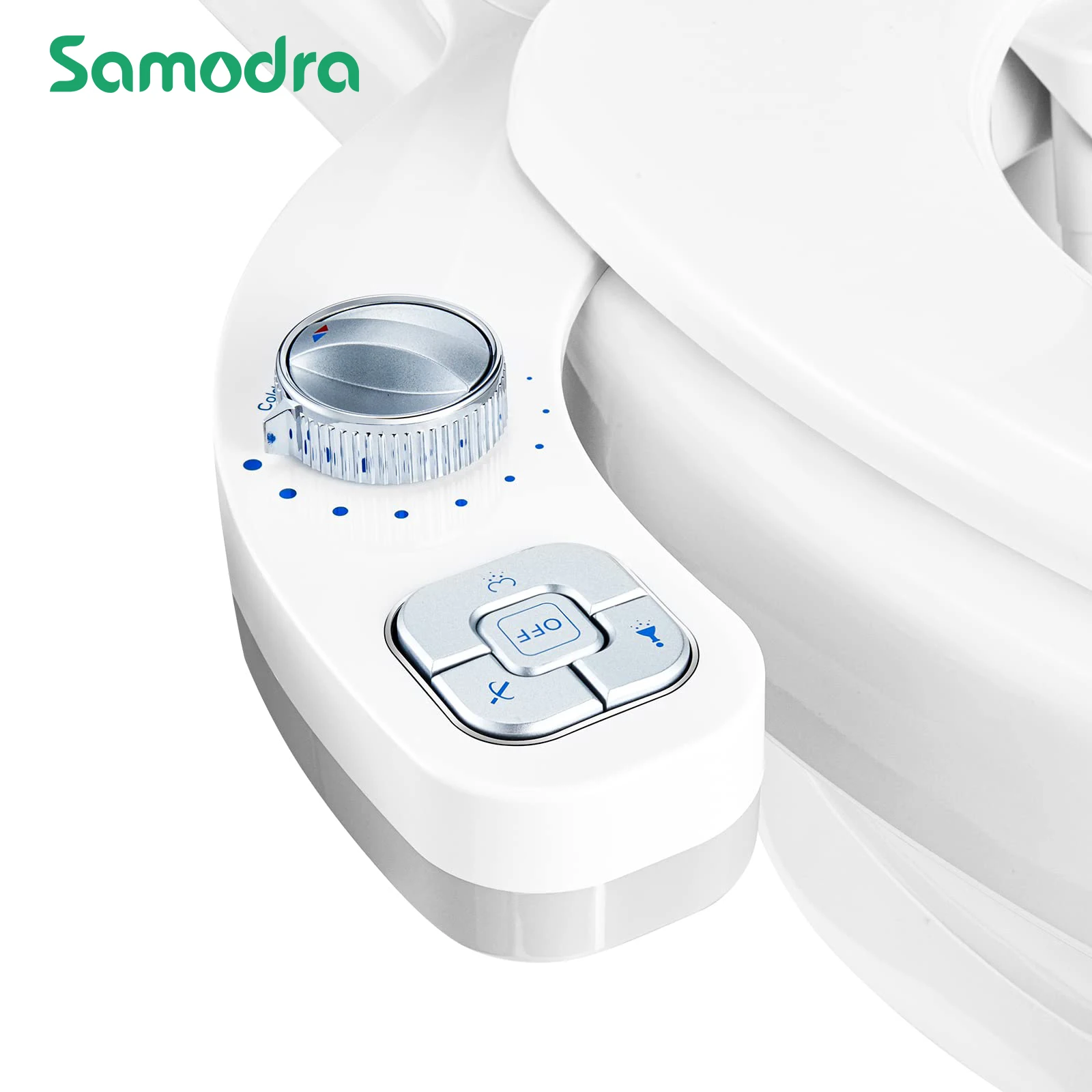 SAMODRA Bidet Attachment for Toilet - Warm Water, Hot & Cold, Non-Electric Pressure Sprayer Nozzle Control for Posterior & Femin