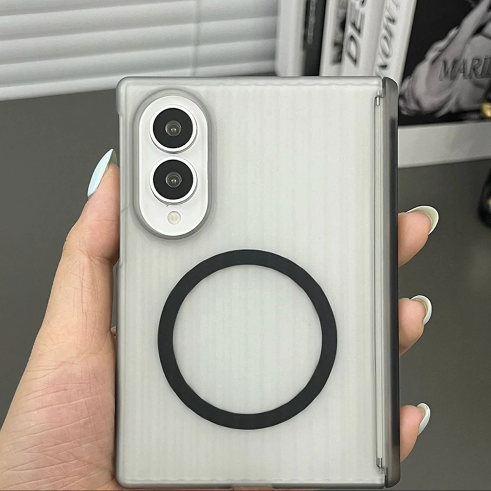 2026 New For Samsung Galaxy Z Fold 8 / fold8 Wide Case Hard Matte Clear For Magsafe Magnetic Anti-fall Protect Cover Shell