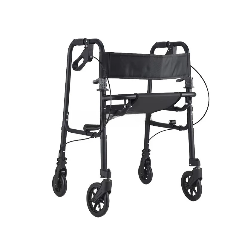 

2025 Lightweight Aluminum Alloy Portable Rollator Multi-Functional Wheeled Walker Height-Adjustable Feature Convenient for All