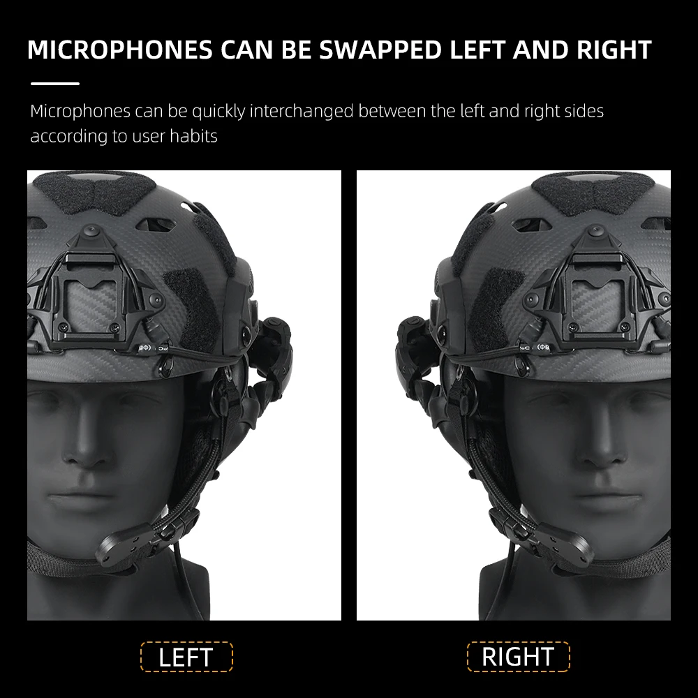 Тактические наушники BOOIU без функции шумоподавления, складное оборудование для уличной связи, аксессуары для шлема
