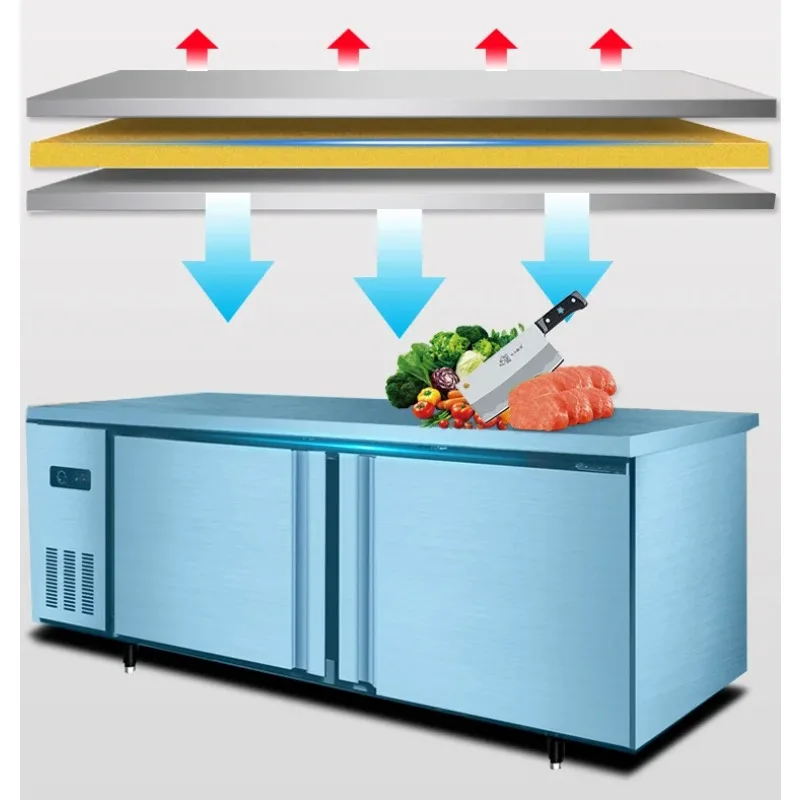 منضدة عمل من الفولاذ المقاوم للصدأ، قوية ومتينة، مساحة تخزين كبيرة، مطعم المطبخ التجاري