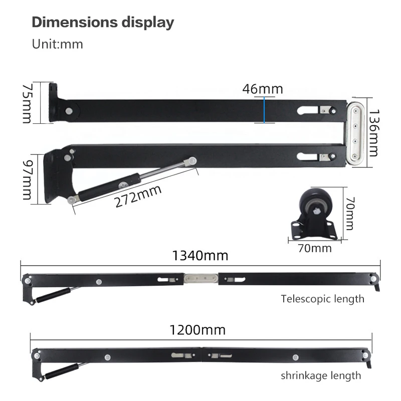 Accessori Hardware per tavolo pieghevole nascosto tavolo da pranzo multifunzionale telescopico ribaltabile Hardware pieghevole ribaltabile