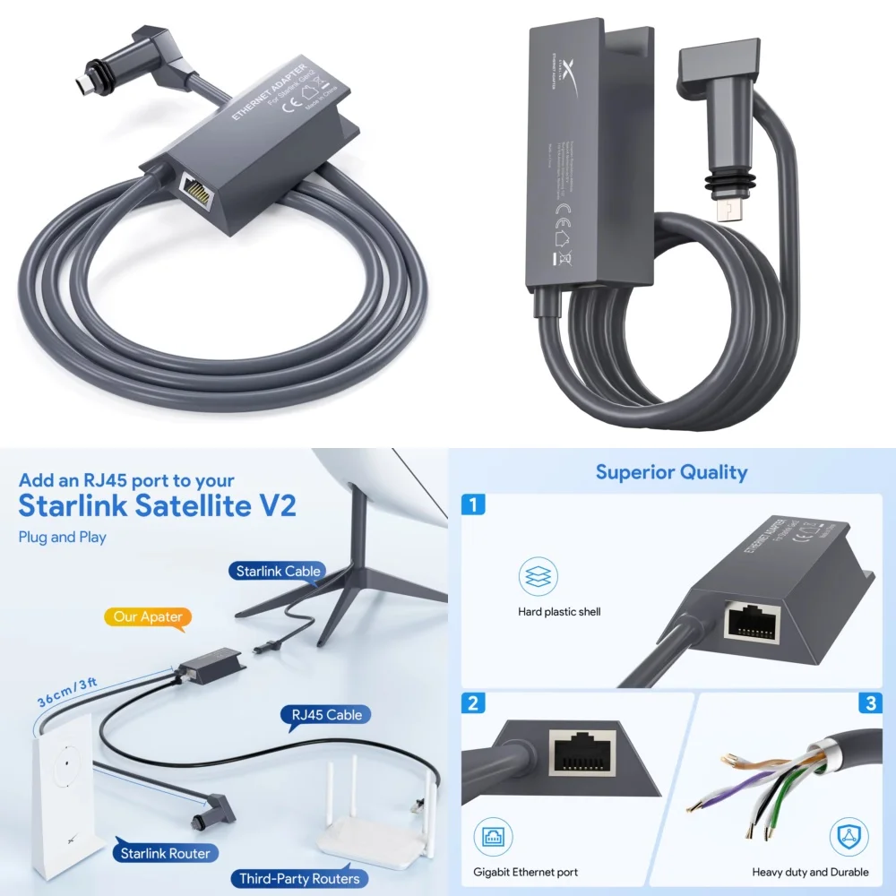 

EDUP Hot Sale Starlink Ethernet Adapter Cable for Starlink Kit Satellite Internet Accessory for Starlink Dishy 5G Wi-Fi