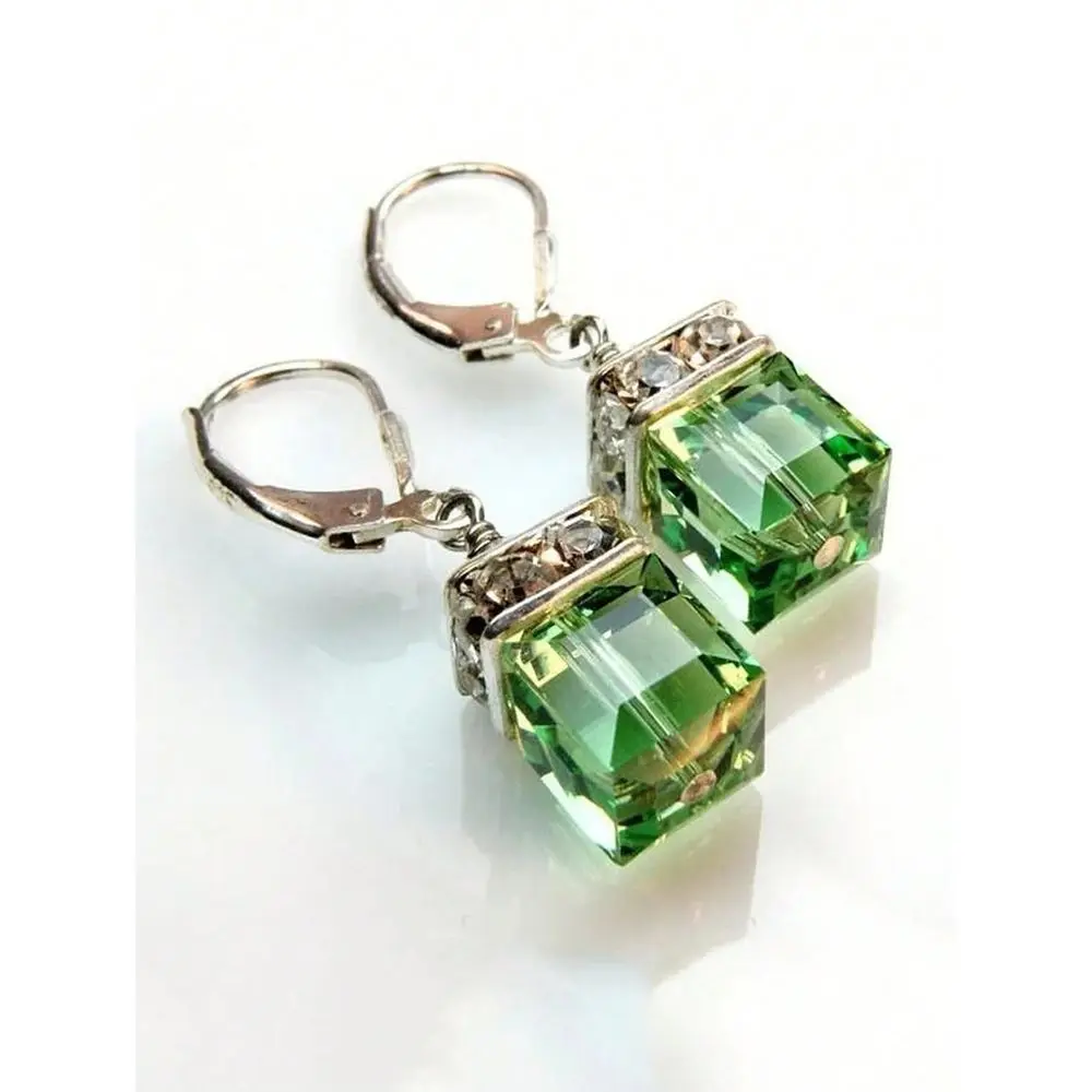

Fashionable Square Shaped Crystal Dangle Earrings, Perfect For Wedding Party Festival, Gift For Women Girls