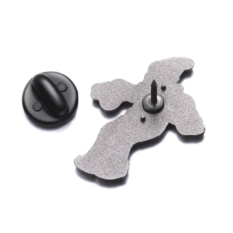  Black White Cartoon Dancing Clown Enamel Pin Brooch Metal Badge Punk Backpack Jacket Decor Gift For Goth Cartoon Lovers view 3
