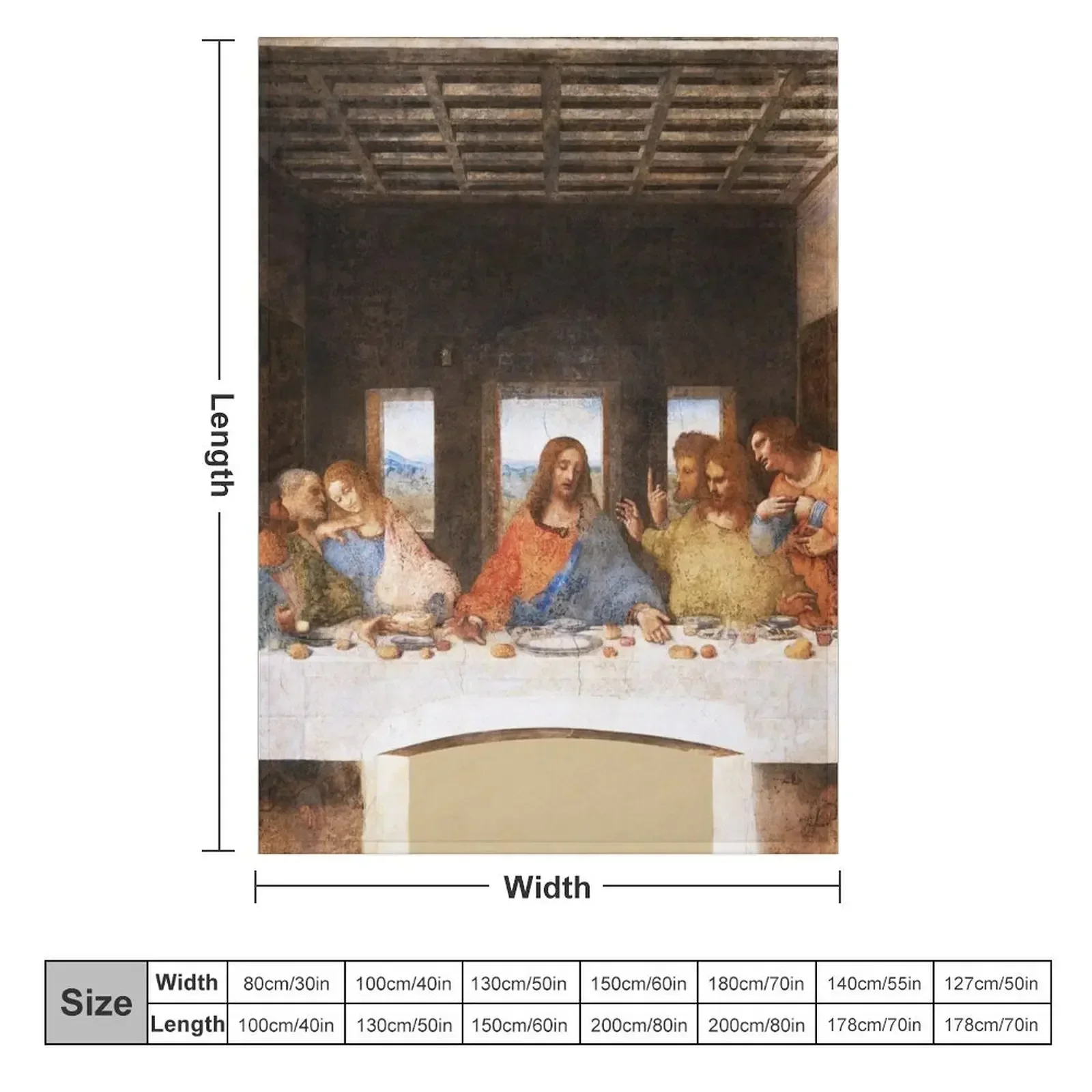 The Last Supper by Leonardo Da Vinci Throw Blanket couch cozy soft plush fuzzy picnic outdoor blanket