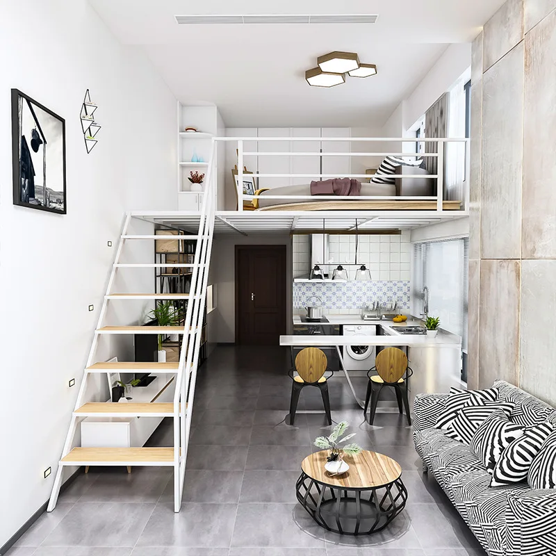 Second floor raised bed storage platform shelf pavilion bed hammock